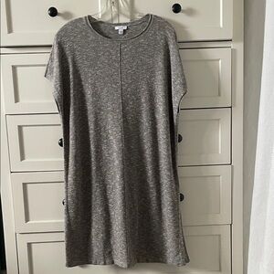 J Jill Pure Jill Women’s Caper & White Easy Sweater Tunic Dress Rolled Trim - S